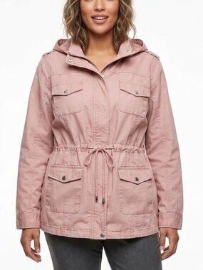 OUTER EDGE Soft Pink 100% Cotton Utility Anorak Cargo Jacket XL